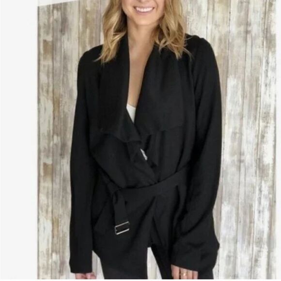 ANTHROPOLOGIE GUEST EDITOR Open Front Jacket Black Size Medium - Picture 1 of 10